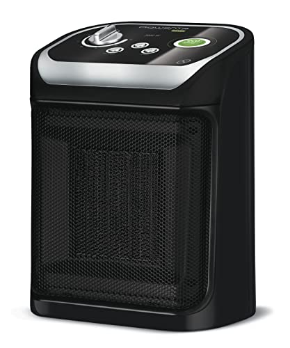 Rowenta SO9266 Mini Excel Eco Safe, termoventilatore due velocità di riscaldamento, silenziosità 50 dB(A), Funzione Eco Energy, Design compatto, 1000W, 50 Decibel, Nero