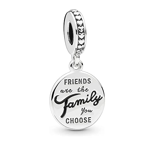 Friends Are Family Dangle Charm 925 Sterling Silver Pendant,Girl Jewelry Beads Gifts for Pandora Women Bracelet&Necklace A0041