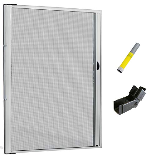 Zanzariera Porta Finestra Scorrevole Kit Zanzariera A Rullo Avvolgibile Riducibile In Alluminio Fai Da Te Istruzioni e Accessori Inclusi Bianco, Marrone, Bronzo (150x250+Frizione+Alza Guida, Bianco)